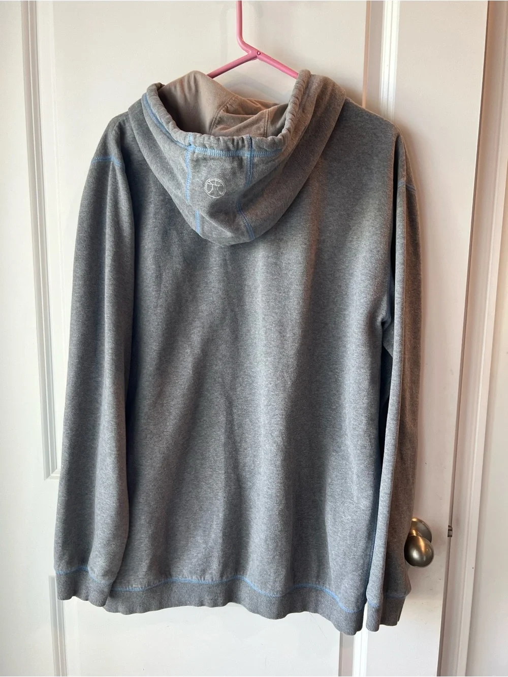 CAROLINA Grey Hoodie with Carolina Blue Accents. Medium